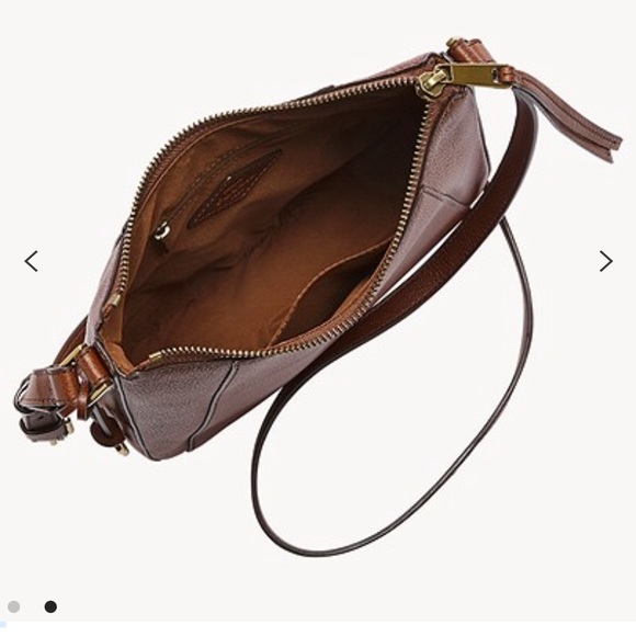 COPY - COPY - FOSSIL Brand New with Tags Genuine Leather Crossbody Brown Bag - Picture 2 of 6